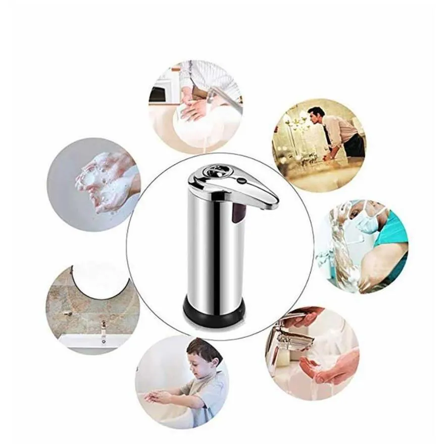 250ml stainless steel automatic soap dispenser infrared sensor soap dispenser touchless sanitizer dispenser for bathroom kitchen