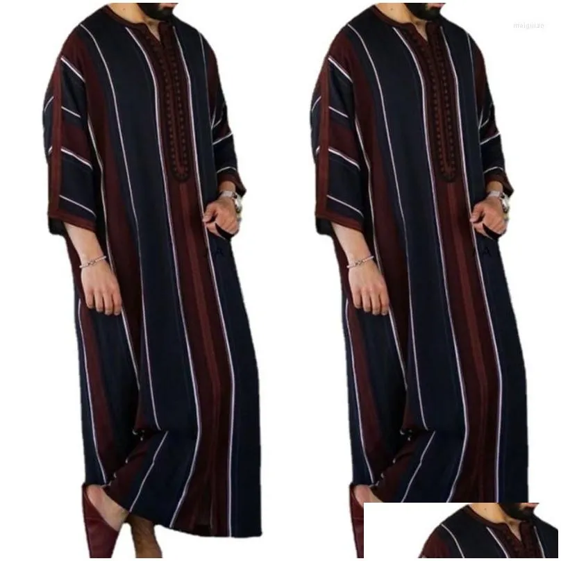 Ethnic Clothing Muslim Jubba Thobe Clothes Men Hoodie Ramadan Robe Kaftan Abaya Dubai Turkey Islamic Male Casual Drop Delivery Dhjxm