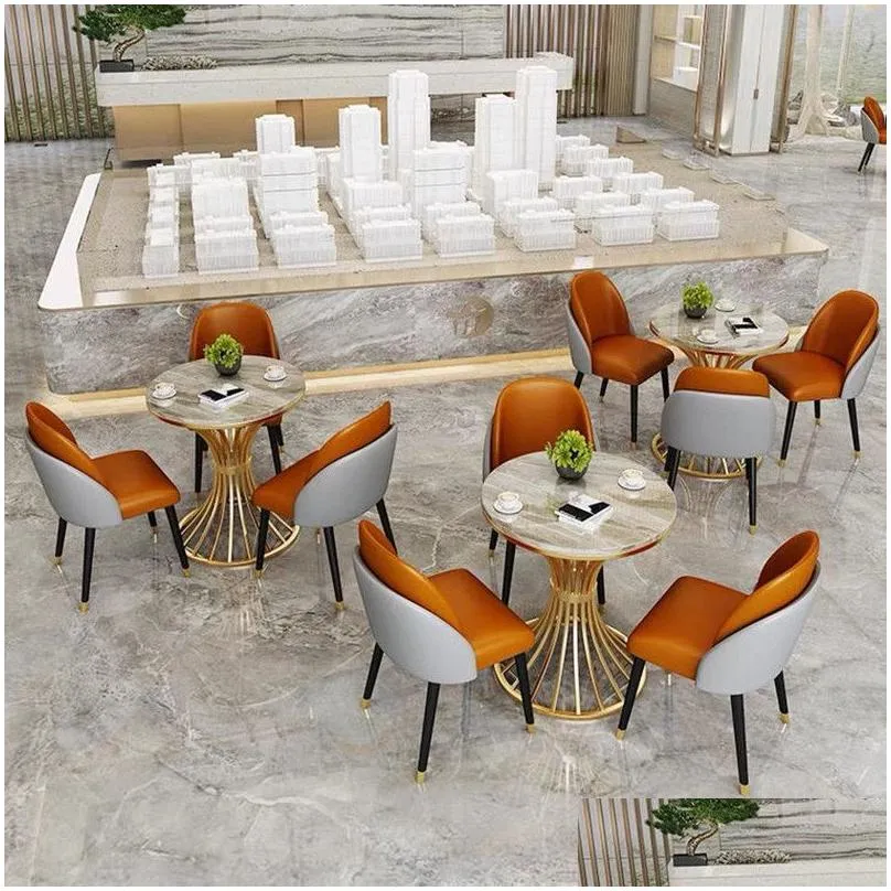 fashion casual living room furniture metal cylinder table restaurant leisure room decor stand for balcony cafe bar scene layout