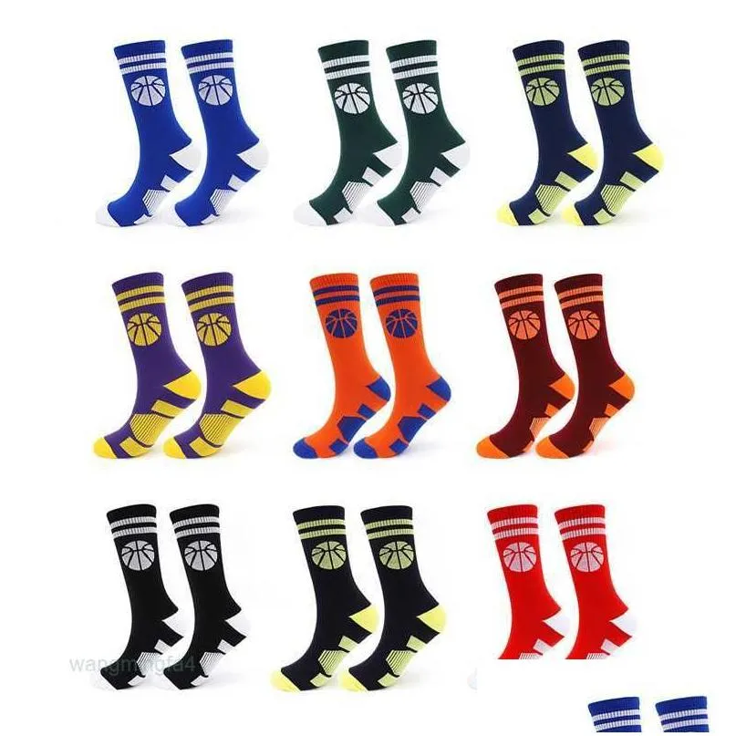 5lel mens socks hosiery mens basketball trendy brand personalized football print mid length sports outdoor running sweat-absorbing long