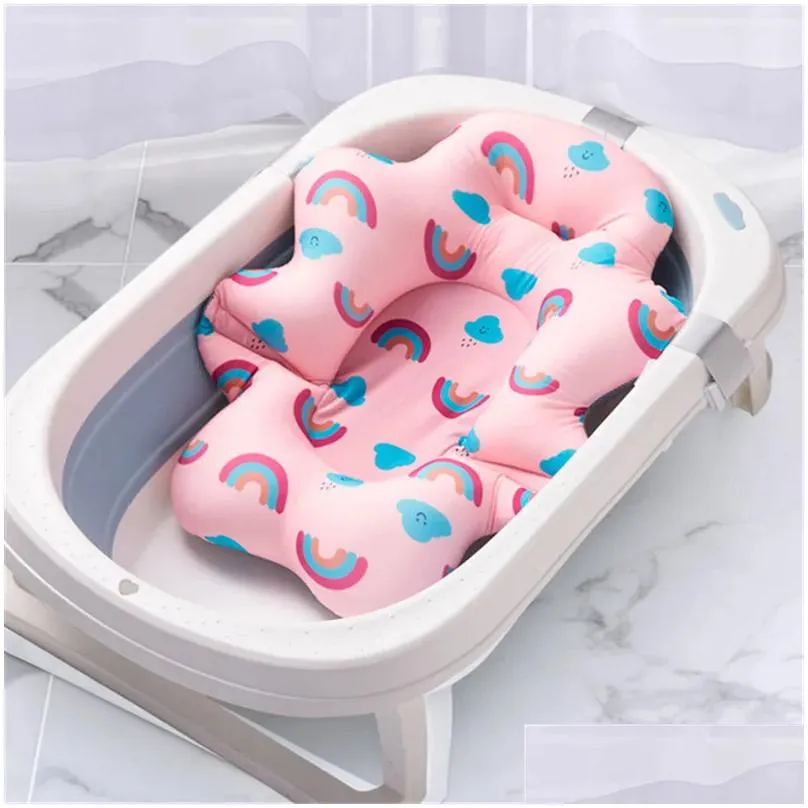 baby bath cushion portable newborn antislip seat infant floating bather bathtub pad shower support mat security9706898