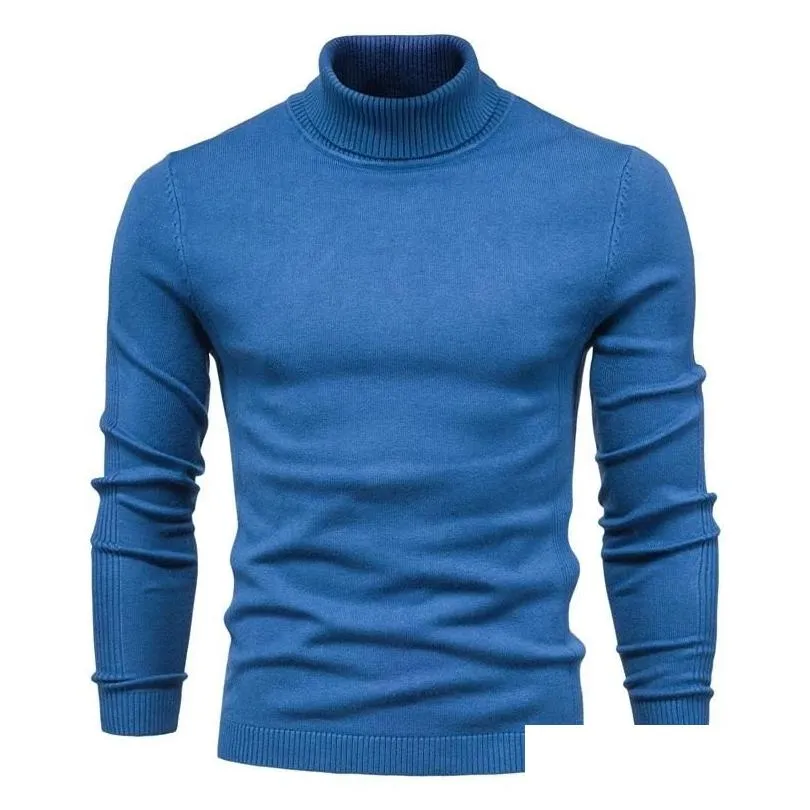 Men`S Sweaters Mens Sweaters Winter The Turtleneck Thick Casual Turtle Neck Solid Color Quality Warm Slim Plover Menmens Drop Deliver Dhjsh