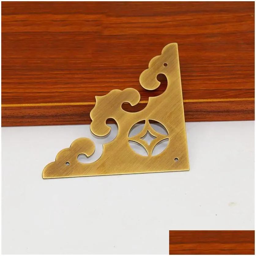 cloud antique brass corner bracket furniture desk cabinet jewelry box wood box hardware corner hollow lace flower corner310j