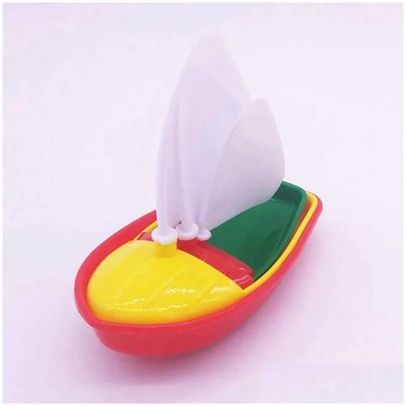 3pcs bath boat toy plastic sailboats toys bathtub sailing boat toys for kids (multicolor small+middle+large size) h1015