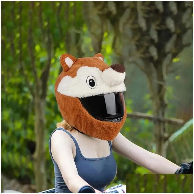 motorcycle helmets helmet cover squirrel shaped soft plush gifts funny