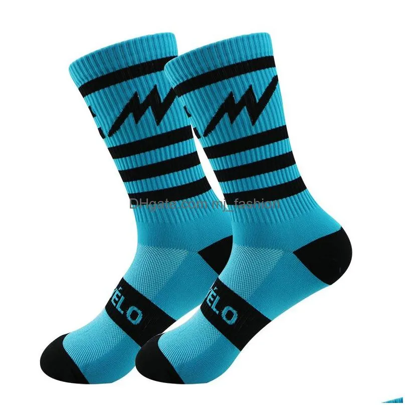 Sports Socks Men Cycling Socks Breathable Basketball Running Football Sports New Design Drop Delivery Sports Outdoors Athletic Outdoor Dhoju