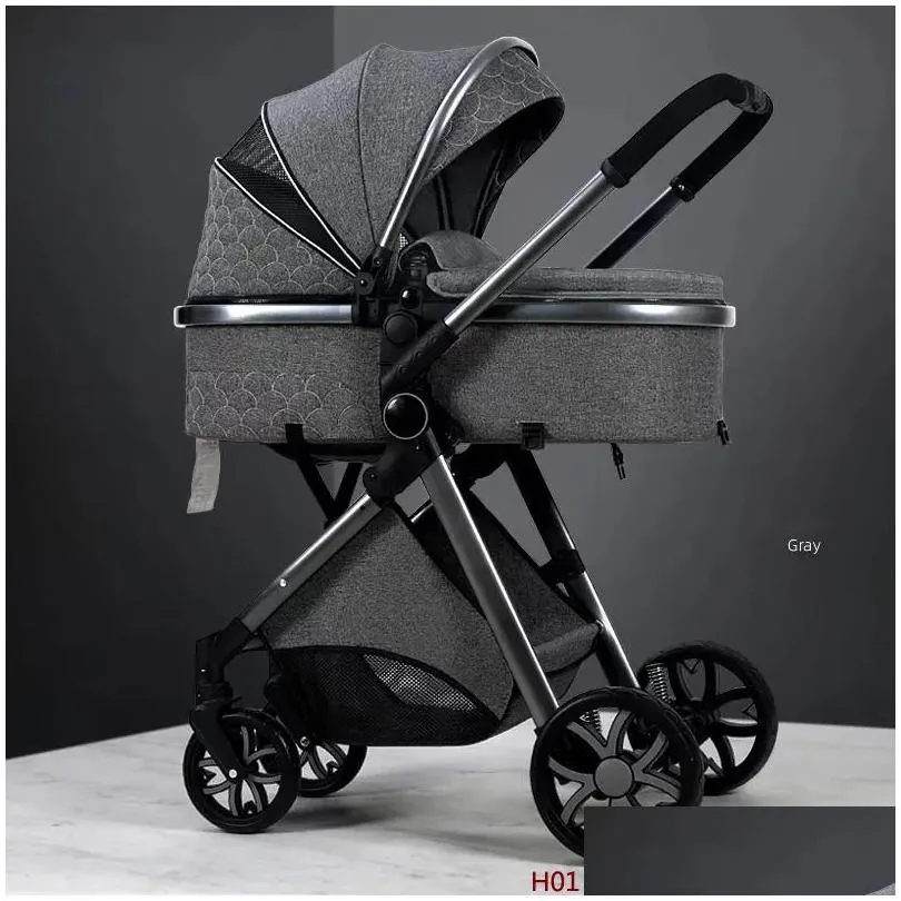 3 in 1 baby stroller luxury high landscape baby pram portable pushchair kinderwagen bassinet foldable car new