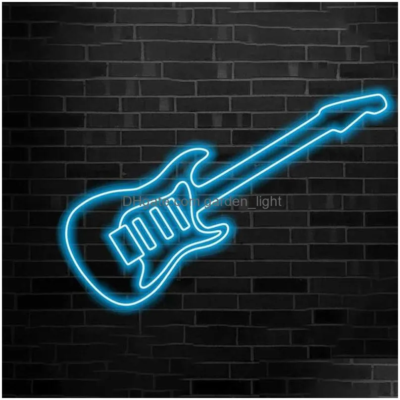 led neon sign guitar custom led neon sign for rock roll guitar neon light beer bar pub music room decor colorful decoration r230613