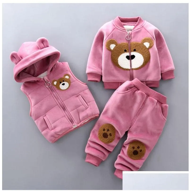 clothing sets fashion baby boys clothes autumn winter warm girls kids 3pcs outfits suit born infant setsclothing