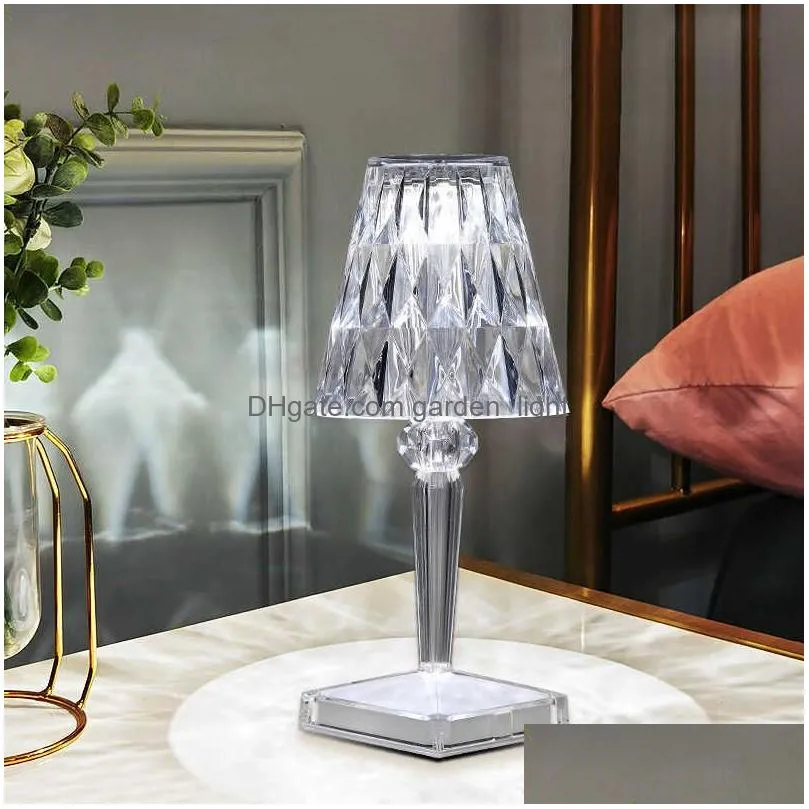 table lamps diamond table lamp crystal decoration desk lamps bedroom bedside bar restaurant crystal lighting fixtures led night light gift