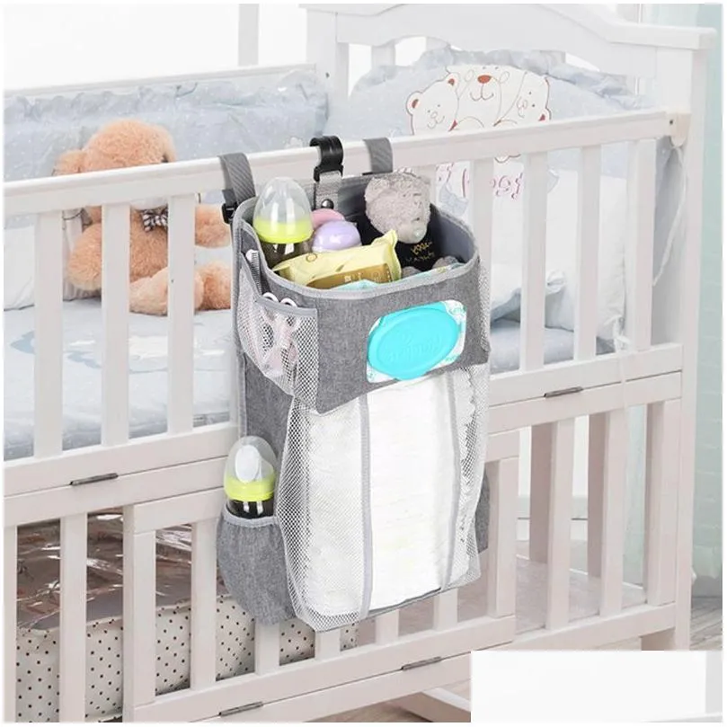 baby storage organizer crib hanging storage bag caddy organizer for baby essentials bedding set diaper storage bag 210312