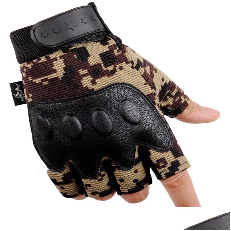 hard knuckle motorcycle half finger tactical gloves riding outdoor cycling mountaineering gloves