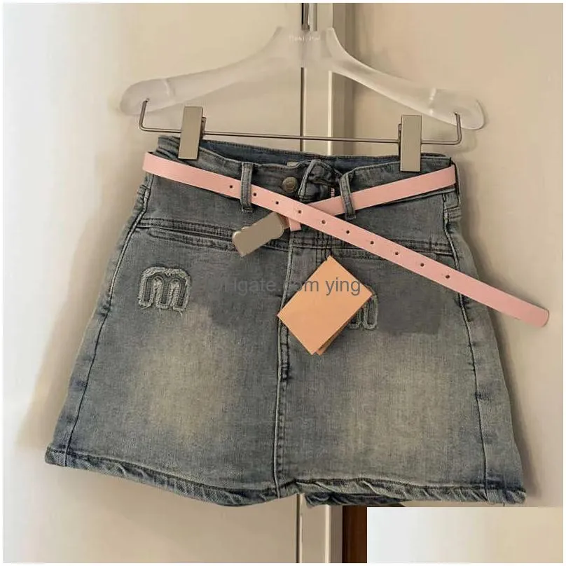 jeans luxury brand designer womens clothing american sweetheart denim shorts fashion miniskirt embroidered letters trousers