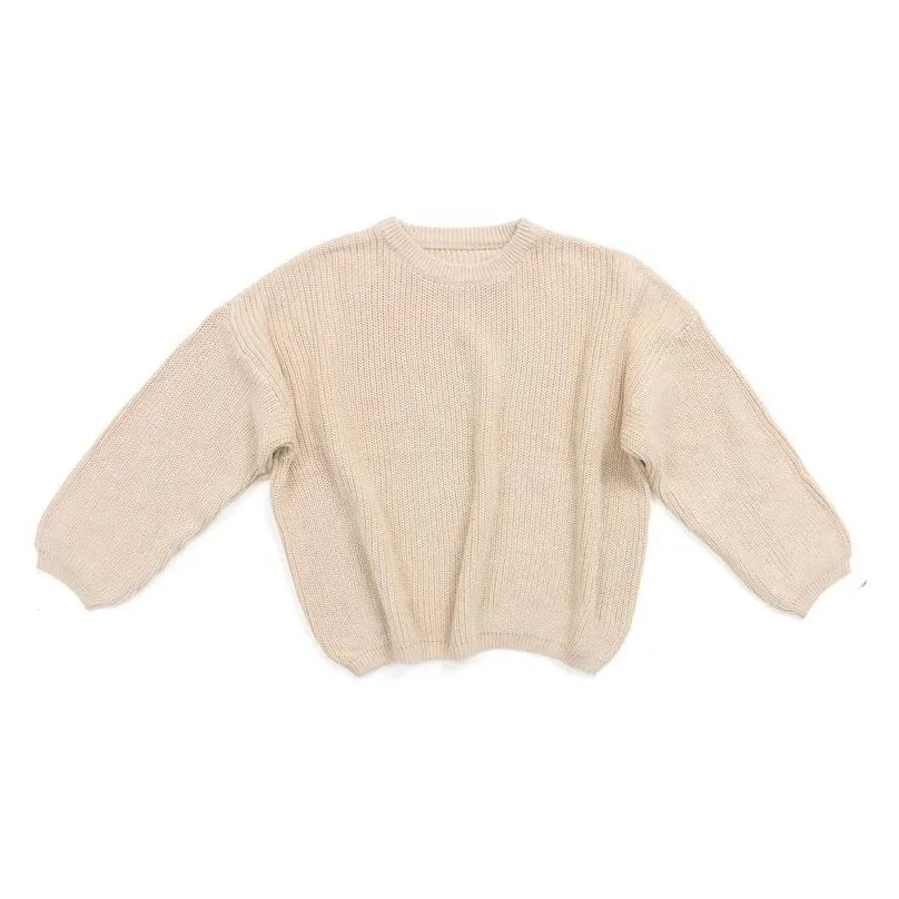 pullover 1-5y baby basic sweater crewneck thick kids slouchy soft wool clothing for boys girls autumn winter sweaters hooded top1