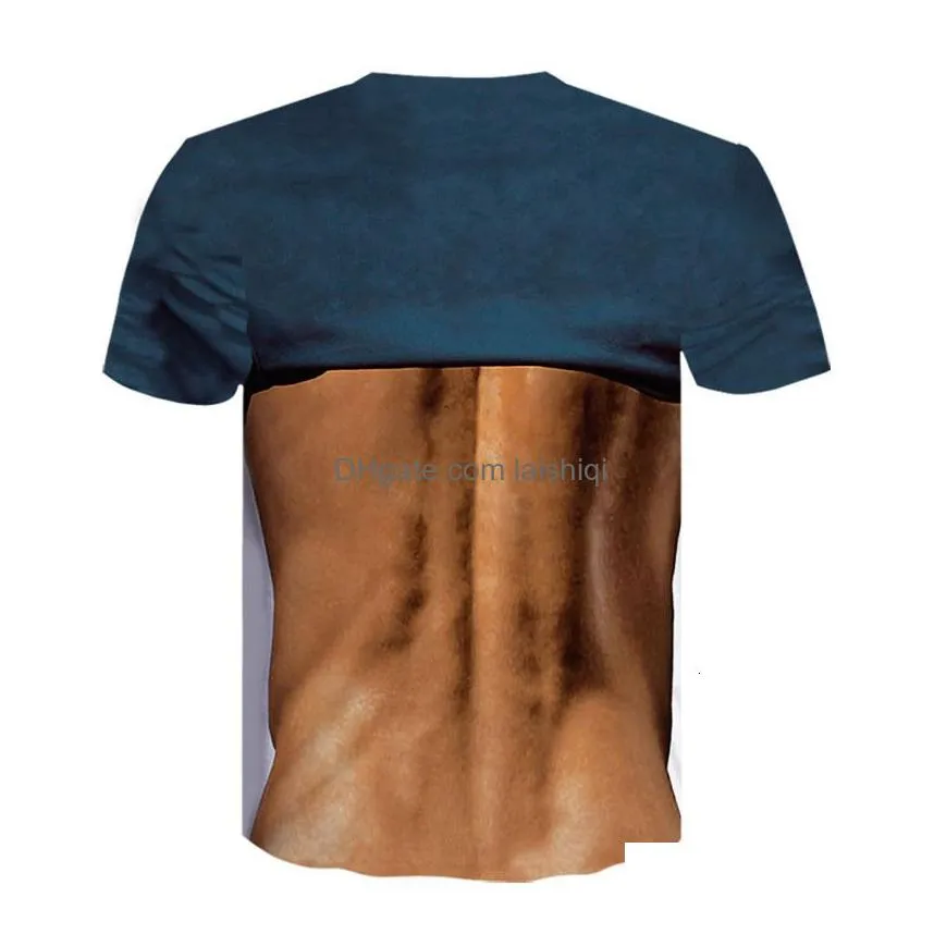 waist tummy shaper mens t-shirt summer funny body six-pack abs muscle t shirt camisetas hombre 3d print fake short sleeve fitness shirt streetwear