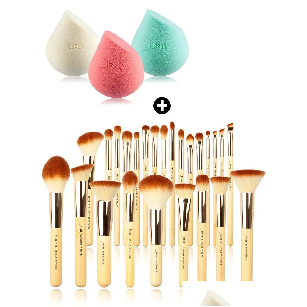 makeup tools jessup professional makeup brushes set foundation powder eyeshadow liner blending brush make up tools kit bamboo synthetic hair