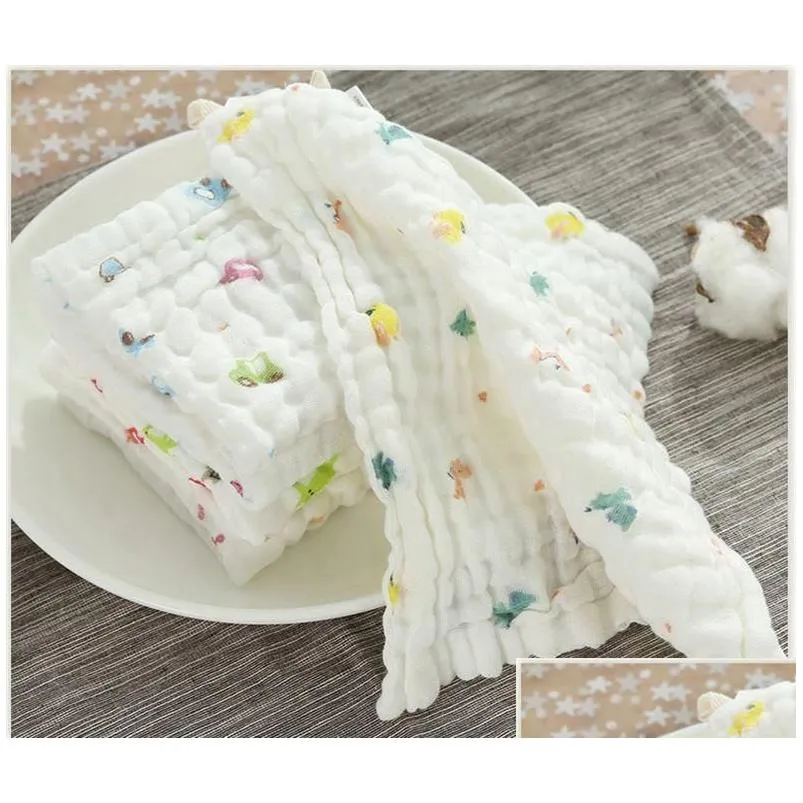 child washcloths handkerchief cotton towel gauze square baby boys printed saliva towel double gauze thin small handkerchiefzz