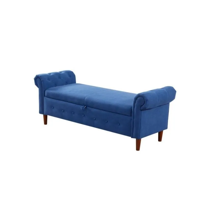 new style space saving storage multipurpose rectangular sofa stool with large storage space,navy blue