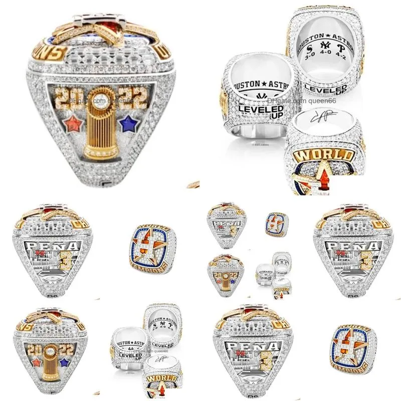 Cluster Rings 2022  World Series Baseball Team Championship Ring Sport Souvenir Men Fan Gift 2023 Wholesale Hip Hop Punk Jewel Dhu4O