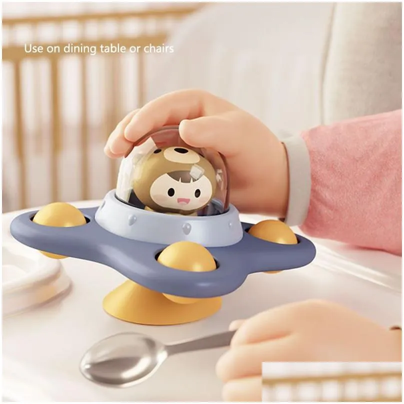 3pcs/set montessori baby bath toys for boy children bathing sucker spinner suction cup toy for kids funny child rattles teether 1113