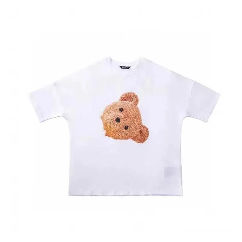 designer fashion clothing tees tshirt palms big head broken head bear cartoon print t-shirt loose fog short sleeve couple top luxury casual cotton streetwear