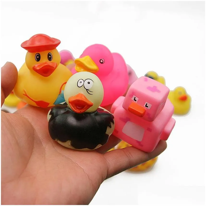 whole bathing toy floating rubber squeeze sound cute lovely for baby shower 2050100pcs random styles 20046464194421907