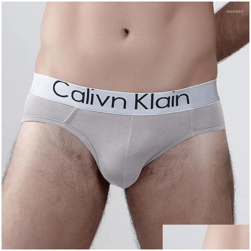 Underpants 3Pcs/Lot Calivn Klain Underwear Men Mens Panties Breathable 3D Pouch Shorts Slip Y For Male Low-Waist Drop Delivery Dhe81