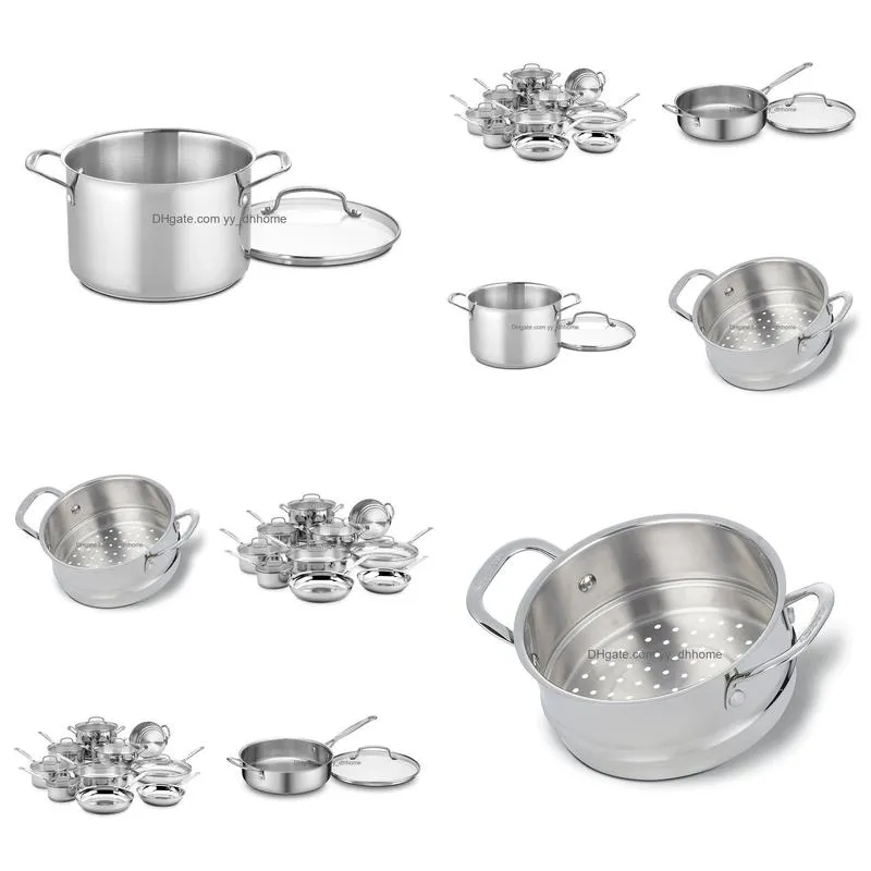 17 pieces stainless steel cookware set