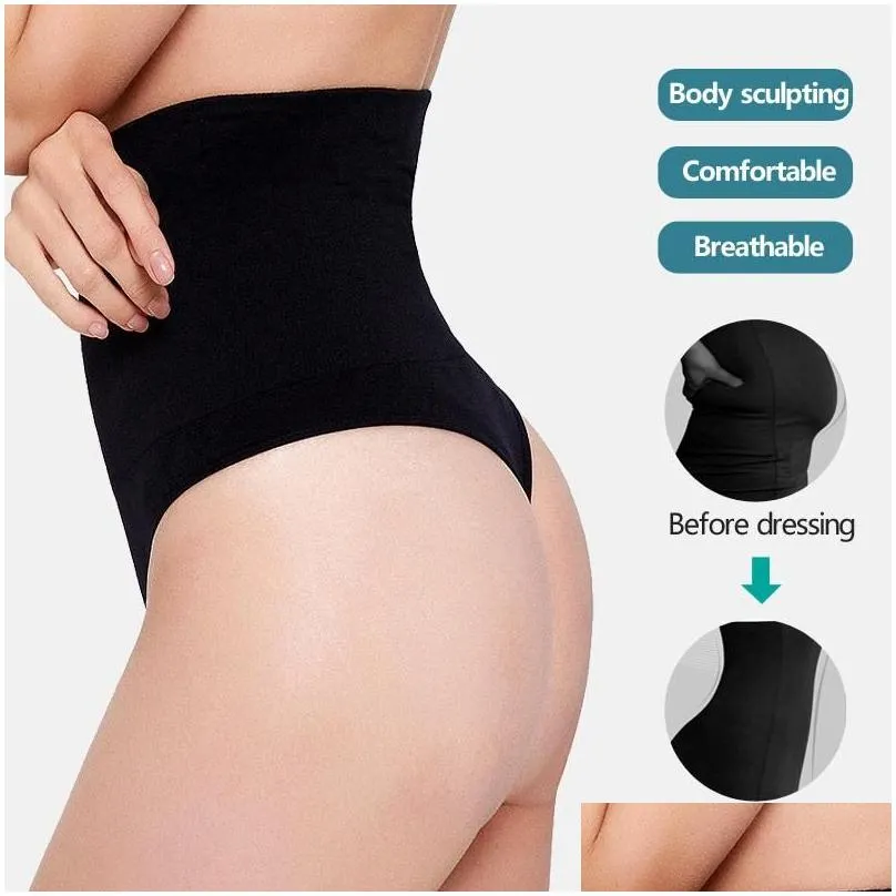 Women`S Shapers Womens Shapers Y Thong Panties High Waist G String Women Female Underwear Lenceria Bifter Calcinha Short S Plus Size Dh235