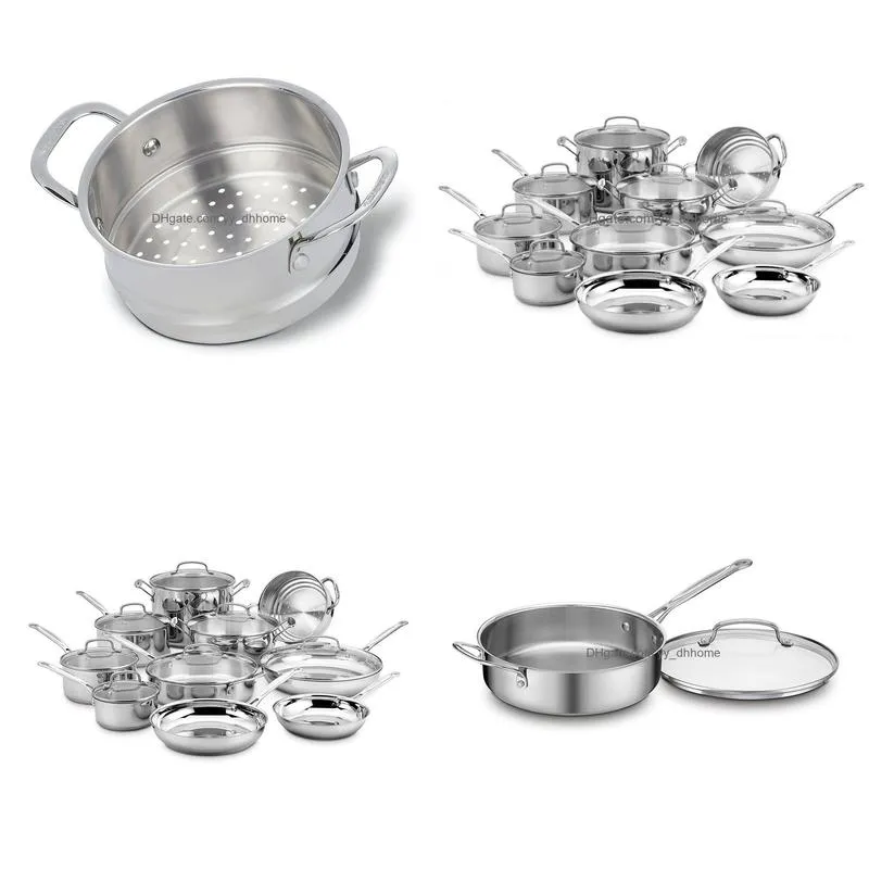 17 pieces stainless steel cookware set