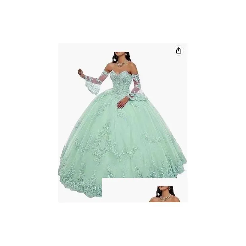 Urban Sexy Dresses Party Dresses Lavender Off The Shoder Quinceanera 2023 Ball Gown Tle 15 Anos Fluffy Sweet 18 Vestidos Elegant Prom Dhum7