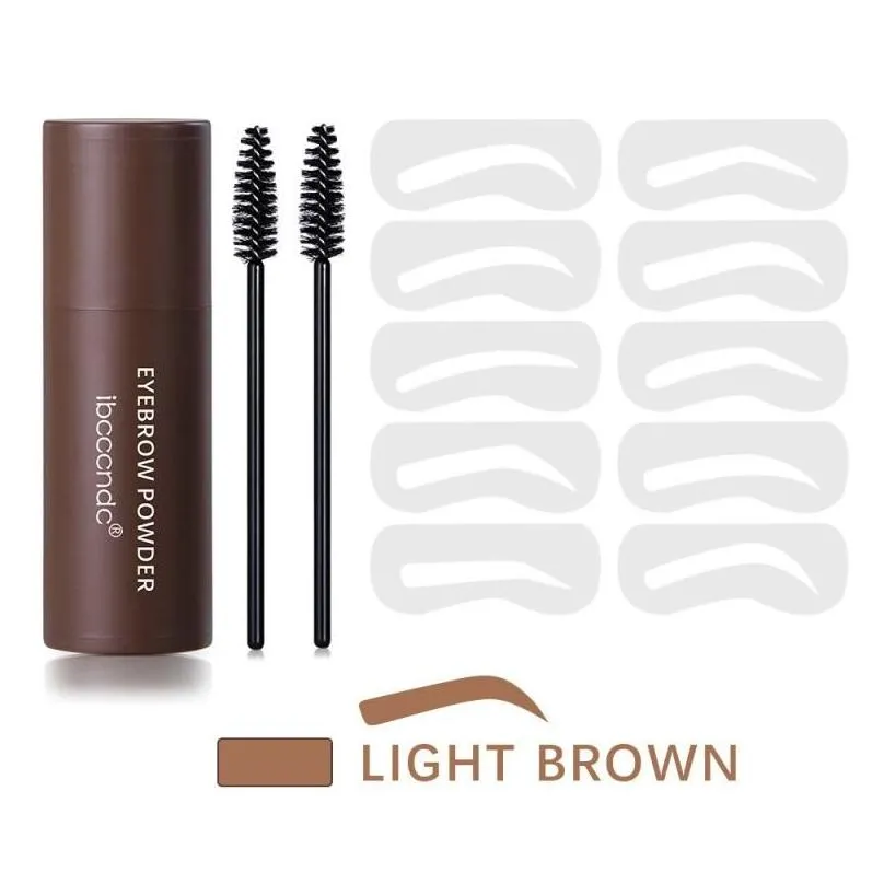 quality ibcccndc eyebrow stamp enhancer eyeliner tattoo contouring eye brow powder makeup brown color soft styling cream stencil pastel easy for