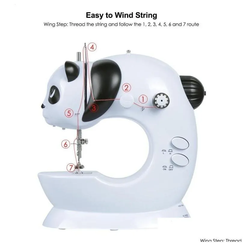 fanghua mini panda sewing machine household multifunction double thread and speed free-arm crafting mending machine