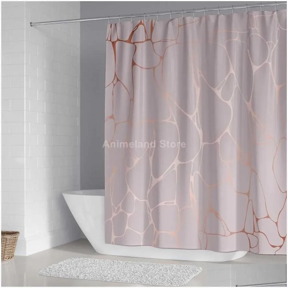 shower curtains pink crack shower curtains fashion bathroom curtain bath sets cover mat non-slip washroom rug set modern 180x180cm