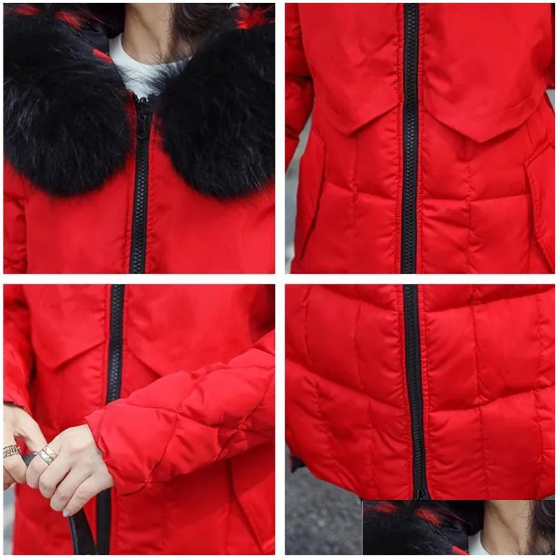 women`s down parkas womens winter jacket women warm long print hooded faux fur coat cotton padded female two sides outwear 231116