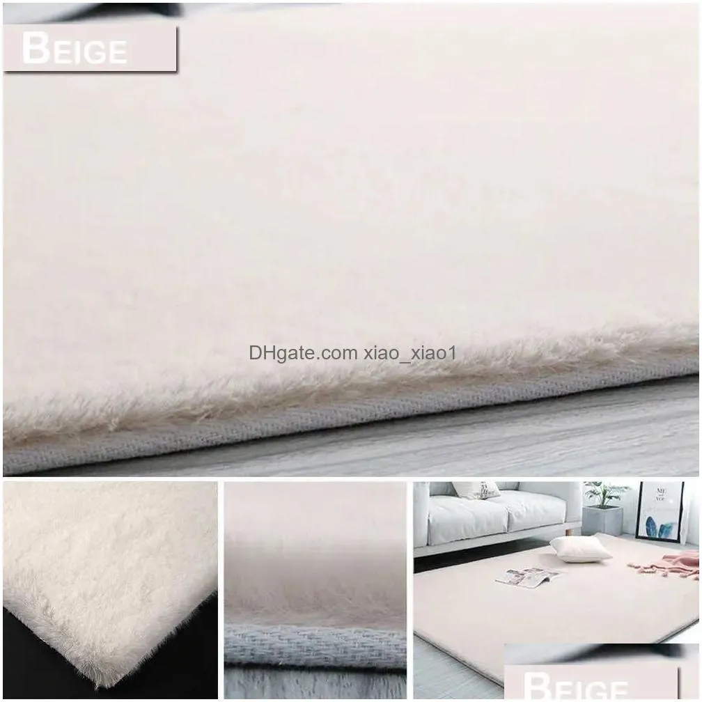 super soft fluffy rug large area mat faux fur rug home decor modern solid rabbit shaggy fur carpet for living room bedroom t200111