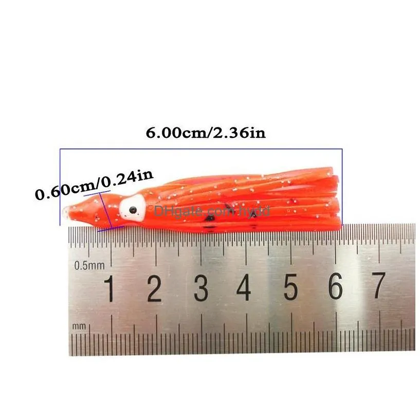 baits lures 100pcs 6cm soft octopus fishing lure rubber squid skirts sea tackle artificial jigging bait tuna sailfish mix colorfu461