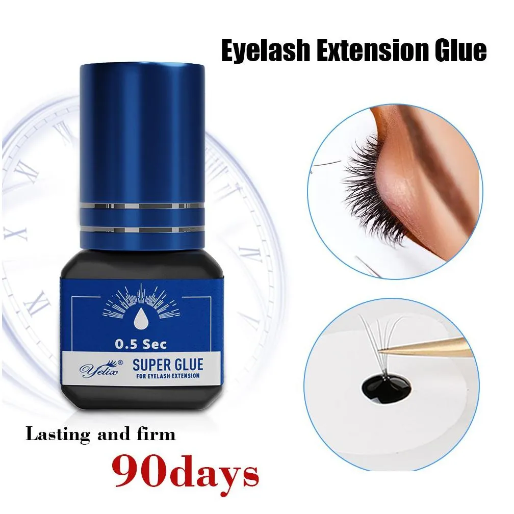 makeup tools yelix eyelash extension glue 0.5-1 sec fast dry individual lashes glue sensitive eye black/clear eyelash glue lash extension