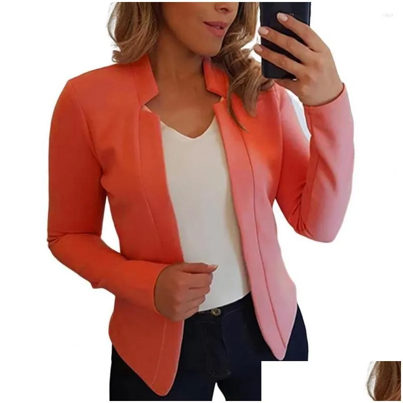 Women`S Suits & Blazers Womens Suits Formal Chic Plus Size Women Spring Coat Anti-Wrinkle Long Sleeves Female Clothes Drop Delivery A Dhfri