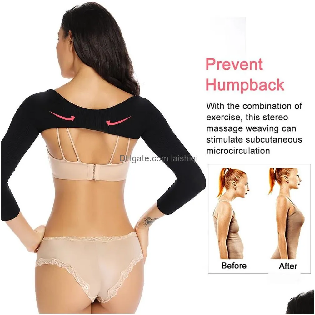 women arm shaper back shoulder corrector humpback prevent arm control correct posture slimming underwear shapewear body shaper 240106