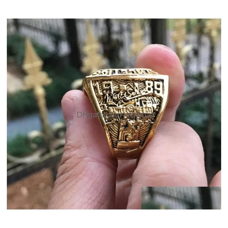 Cluster Rings 1989 Athletics World Baseball Champions Championship Ring Fan Men Christmas Promotion Gift Can Mix Drop Delivery Jewelr Dhztw