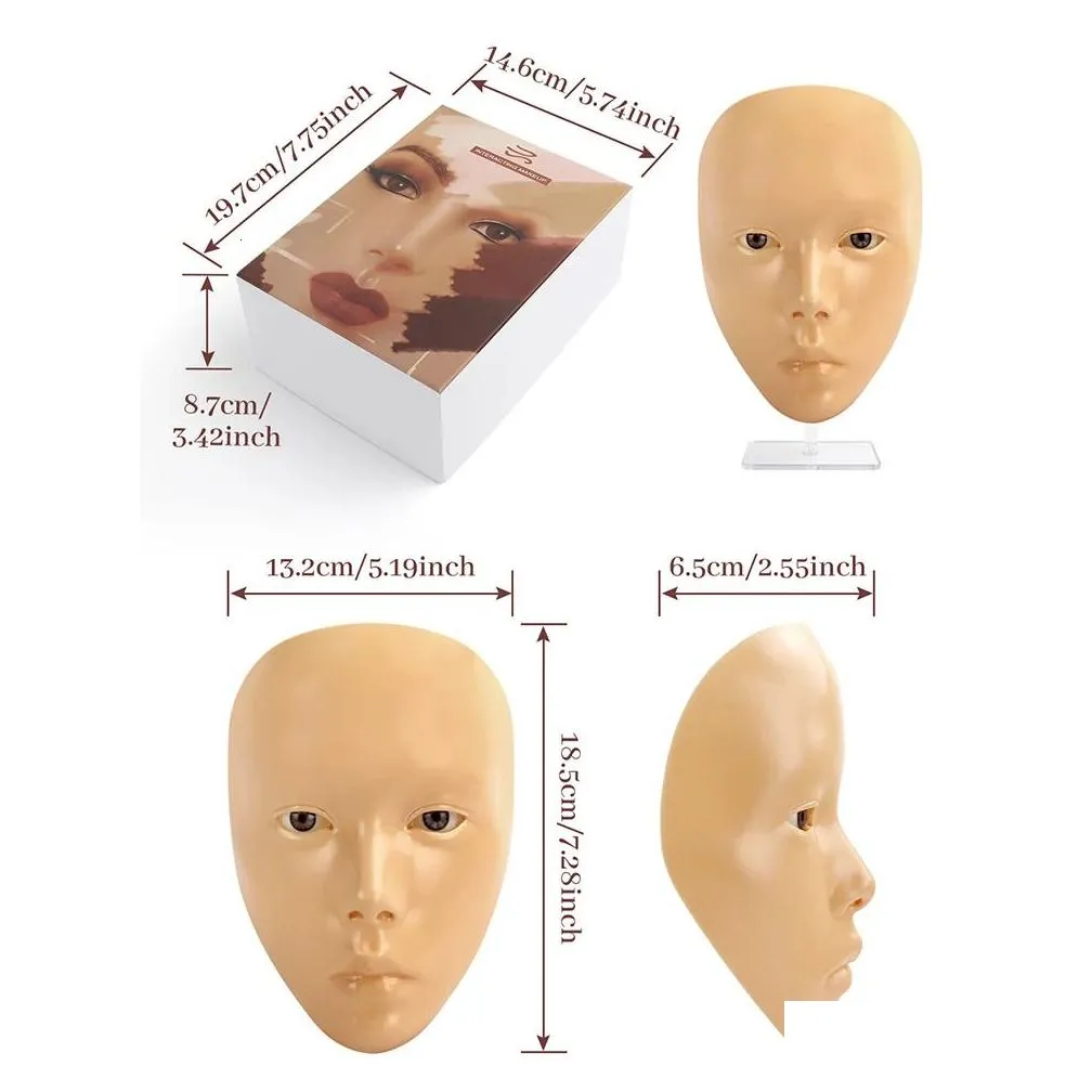 makeup tools face reusable makeup practice mask board eye pad silicone bionic skin practicing mannequin for beginner beauty tattoo board tool