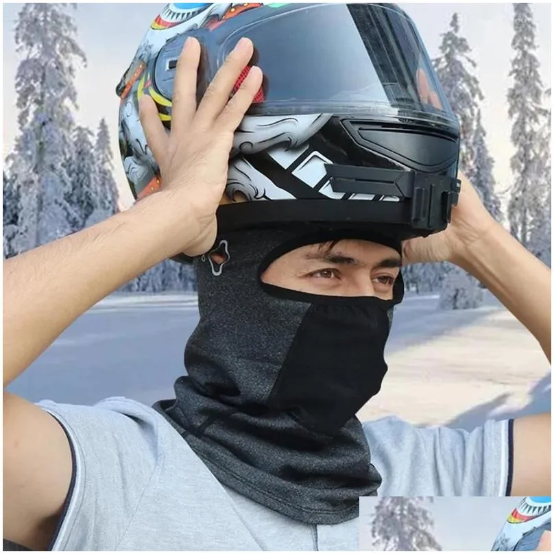 motorcycle helmets winter warm cycling cap breathable outdoor sport full face cover scarf bike headwear climbing fishing skating hat