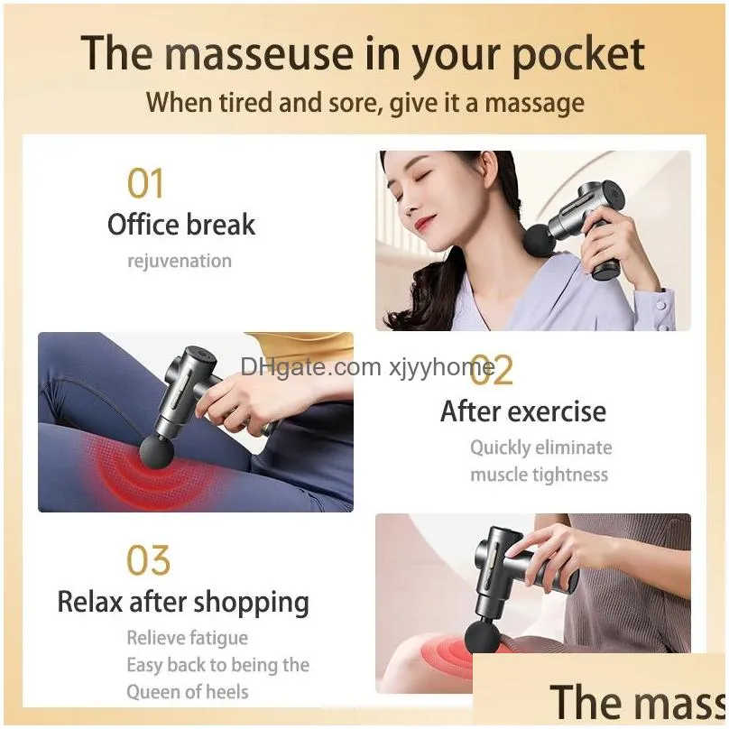 Other Home & Garden Mini Portable Fascia Gun Electric Mas Masr For Body Neck Back Deep Tissue Muscle Relaxation Fitness Drop Delivery Dhqk3