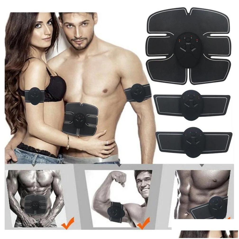 electric abdominal muscle stimulator exerciser trainer smart fitness gym stickers pad body training massager belt for unisex