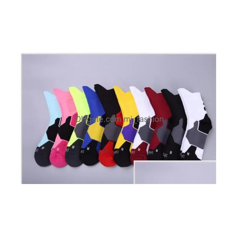 Sports Socks Elite Basketball Socks Men And Women Breathable Sweat Odour Sports Towel Bottom Thickening Friction Proof Middle Tube Dro Dh6Pb
