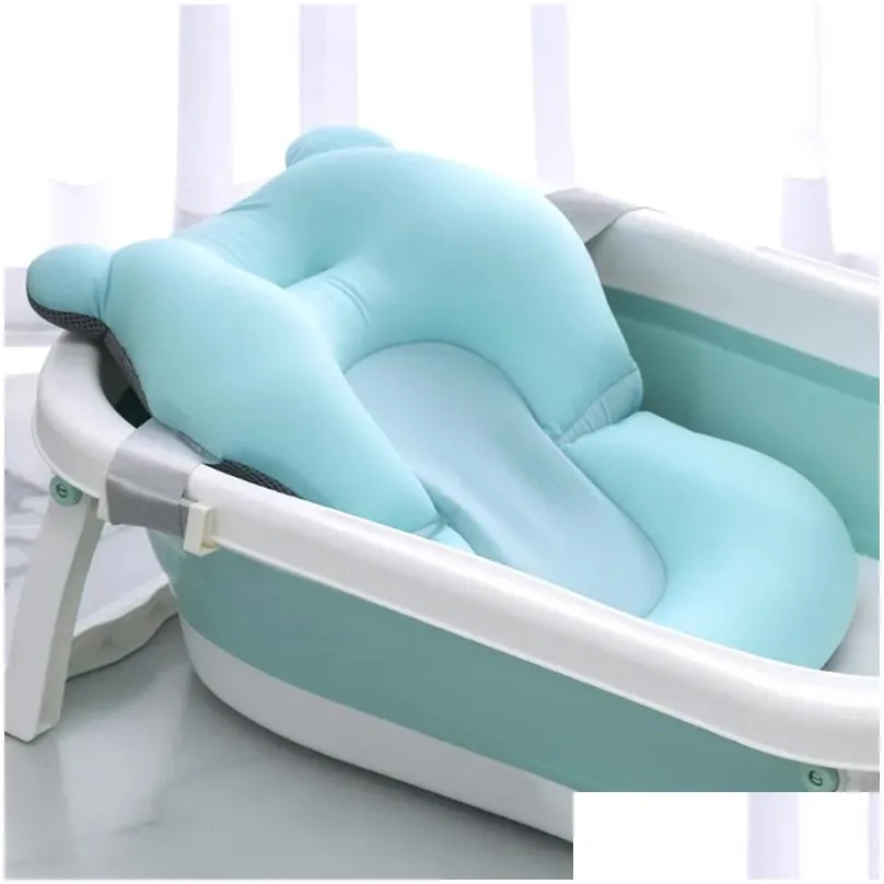 baby bath cushion portable newborn antislip seat infant floating bather bathtub pad shower support mat security9706898
