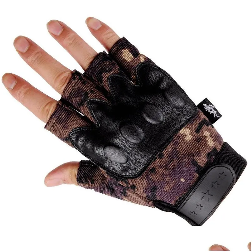 hard knuckle motorcycle half finger tactical gloves riding outdoor cycling mountaineering gloves