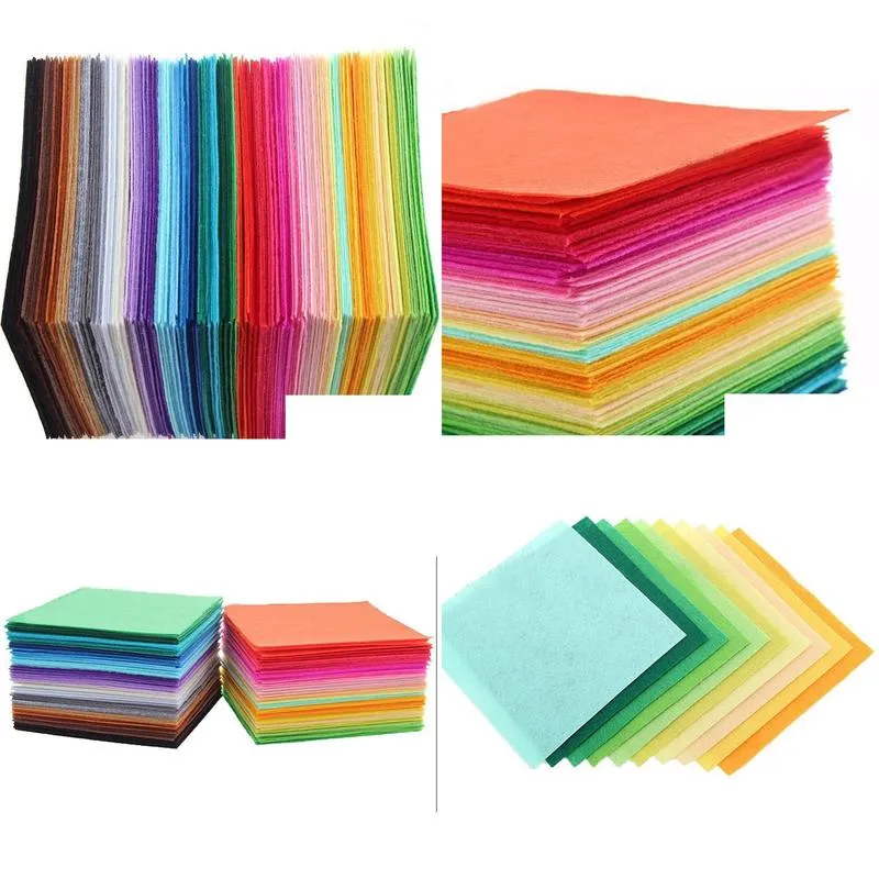 Fabric Arrival 40Pcs 15X15Cm Non Woven Felt 1Mm Thickness Polyester Cloth Felts Diy Bundle For Sewing Dolls Crafts1 Drop Delivery Dhu5M