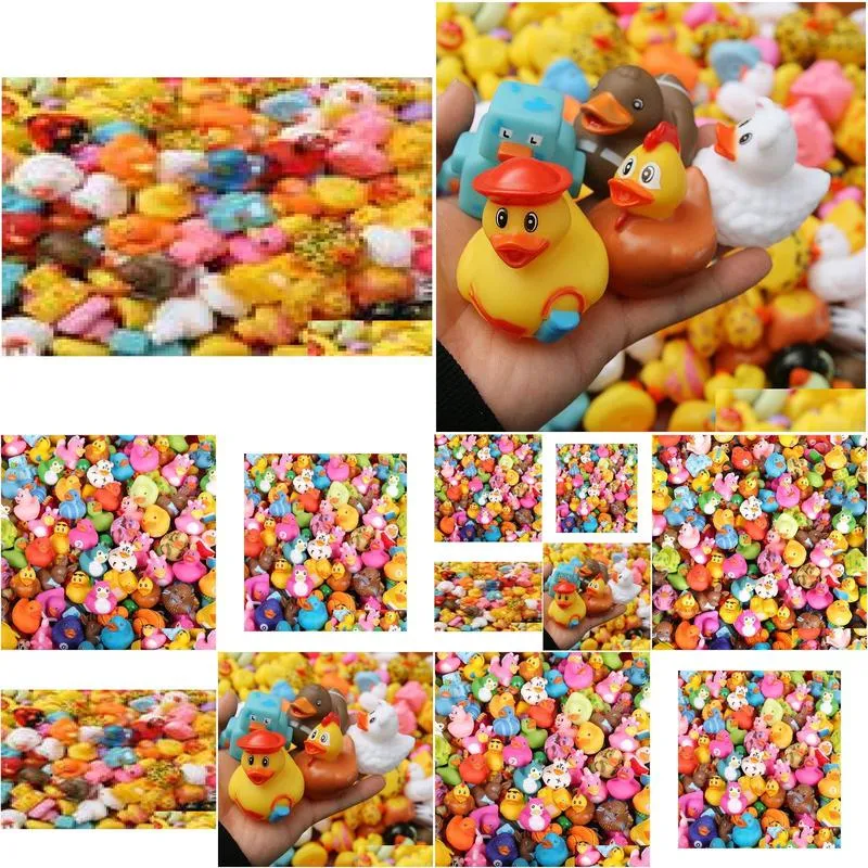 100pcs random rubber multi styles baby bath bathroom water toy swimming pool floating toy y20032336588742032462